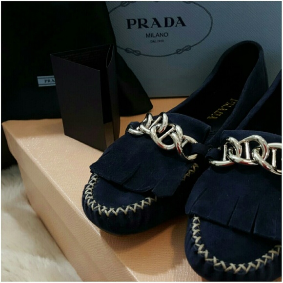 🍒NIB🍒 AUTHENTIC PRADA SUEDE LOAFERS - Picture 3 of 4